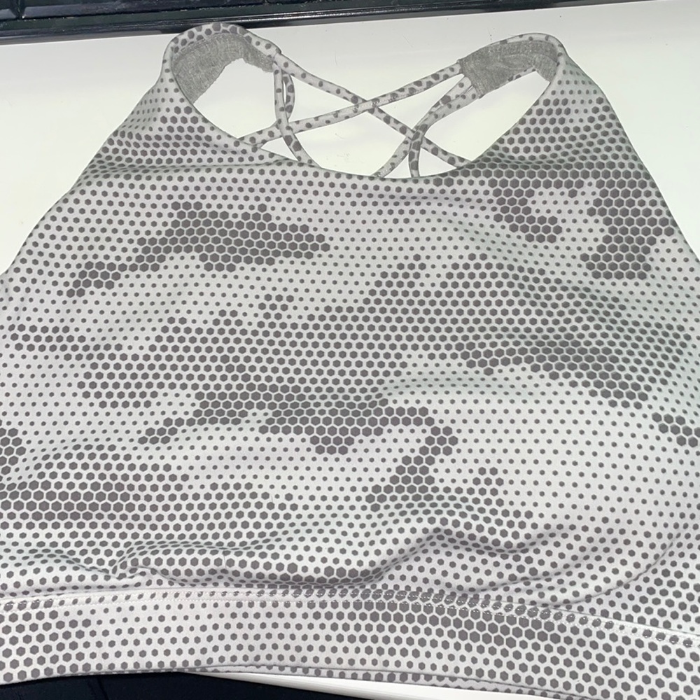 Digital camo print sports bra